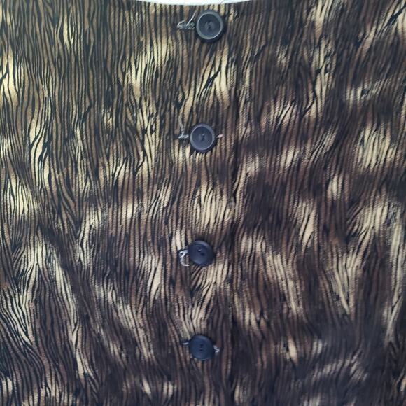 Vintage MHM Melissa Harper Womens Top Size 12 Wood Grain Back Button Goblin - Picture 8 of 10